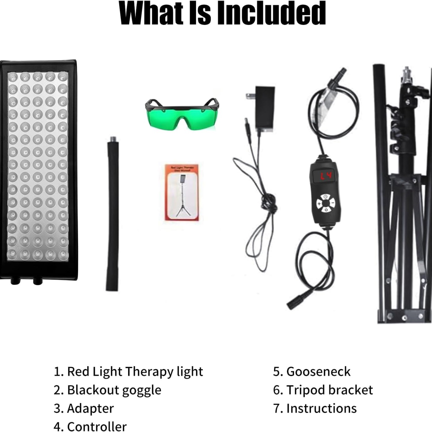 Red light therapy panel with 660 nm and 850 nm LEDs on its stand
